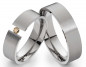 Preview: Partnerringe Edelstahlringe PE129 mit Diamant und Gravur